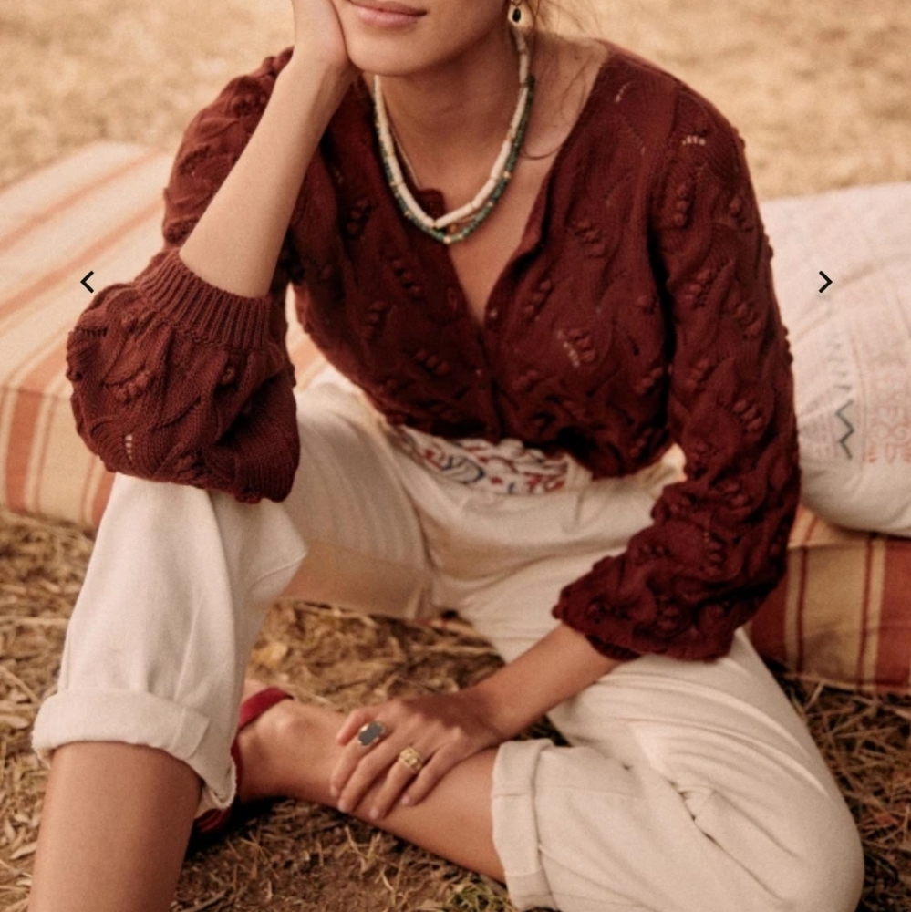 Sezane Marthe Hazelnut Cardigan